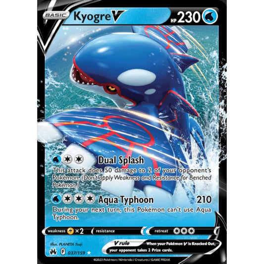 Kyogre V Double Rare 037/159 Pokemon Card Game Crown Zenith