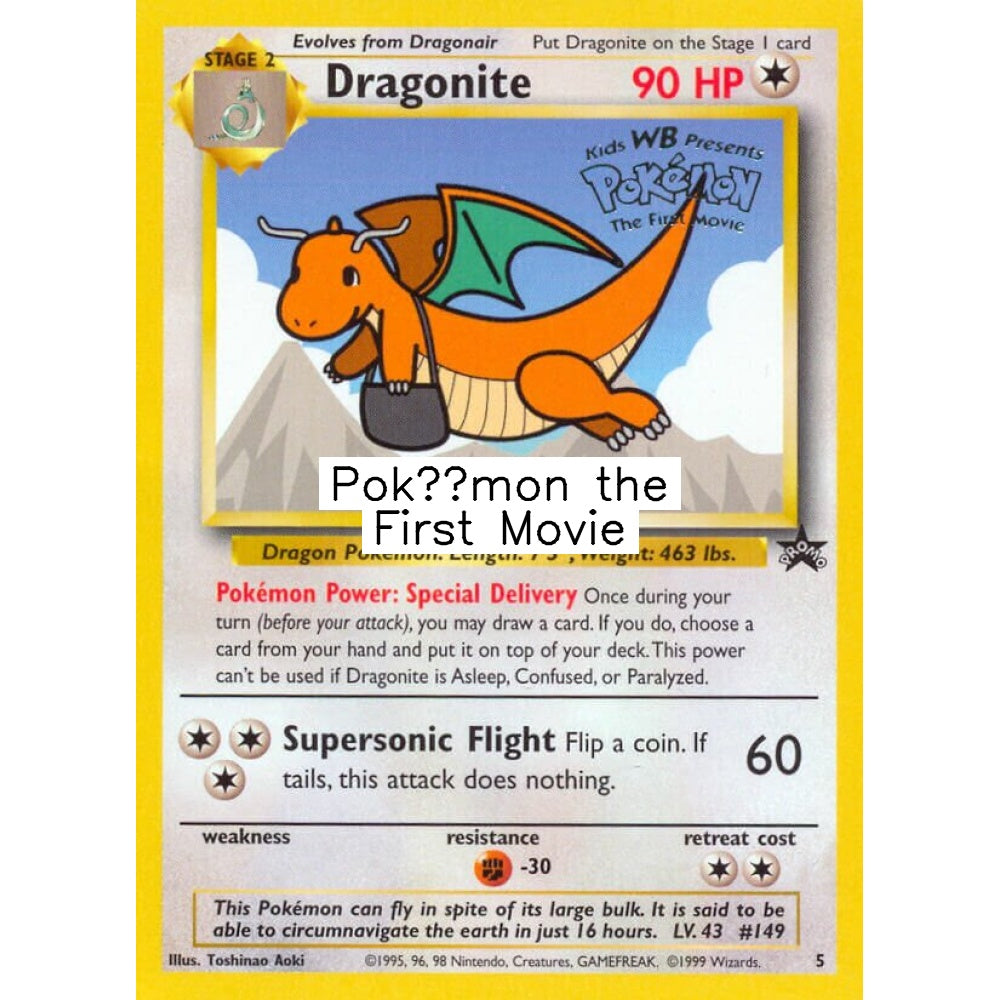 Dragonite Promo 5 Pokemon Card Game Wizards of the Coast Promos