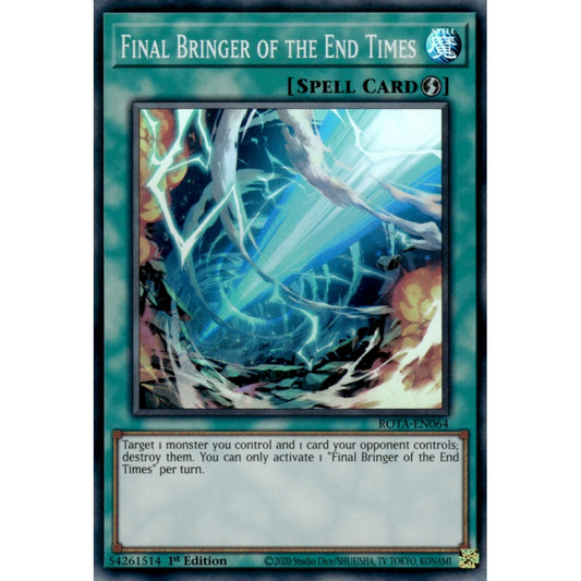 Final Bringer of the End Times ROTA-EN064 Super Super Rare Yu-Gi-Oh Rage of the Abyss in Art