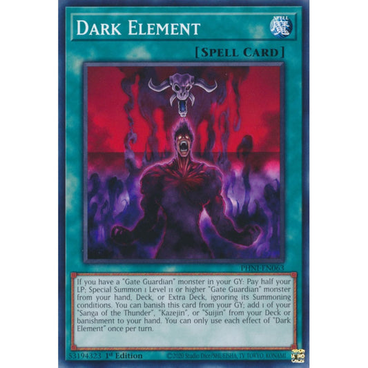 Dark Element PHNI-EN063 Common Common Yu-Gi-Oh Phantom Nightmare in Art