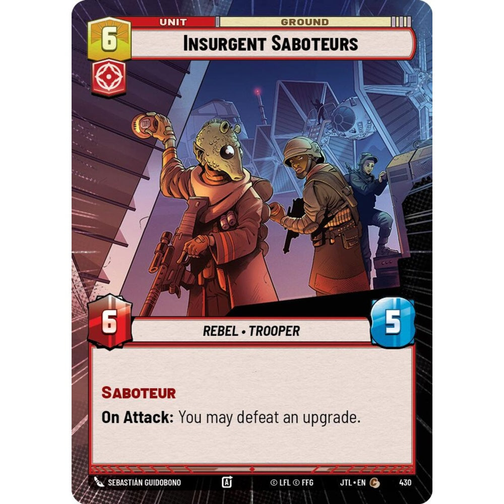 Insurgent Saboteurs, C, JTL 430) Hyperspace, Star Wars Unlimited
