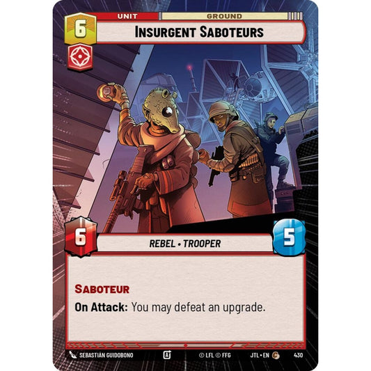 Insurgent Saboteurs, C, JTL 430) Hyperspace, Star Wars Unlimited