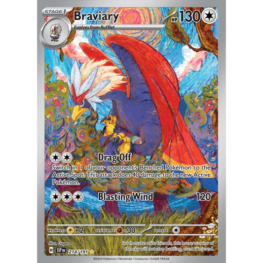 Braviary Illustration Rare 214/191 Pokemon Card Game Surging Sparks