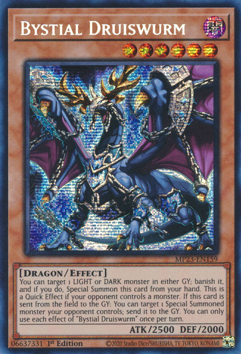 Bystial Druiswurm MP23-EN159 Prismatic Prismatic Secret Rare Yu-Gi-Oh 25th Anniversary Tin: Dueling Heroes Mega Pack in Art