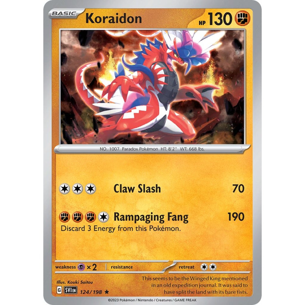 Koraidon Rare 124/198 Pokemon Card Game Scarlet & Violet