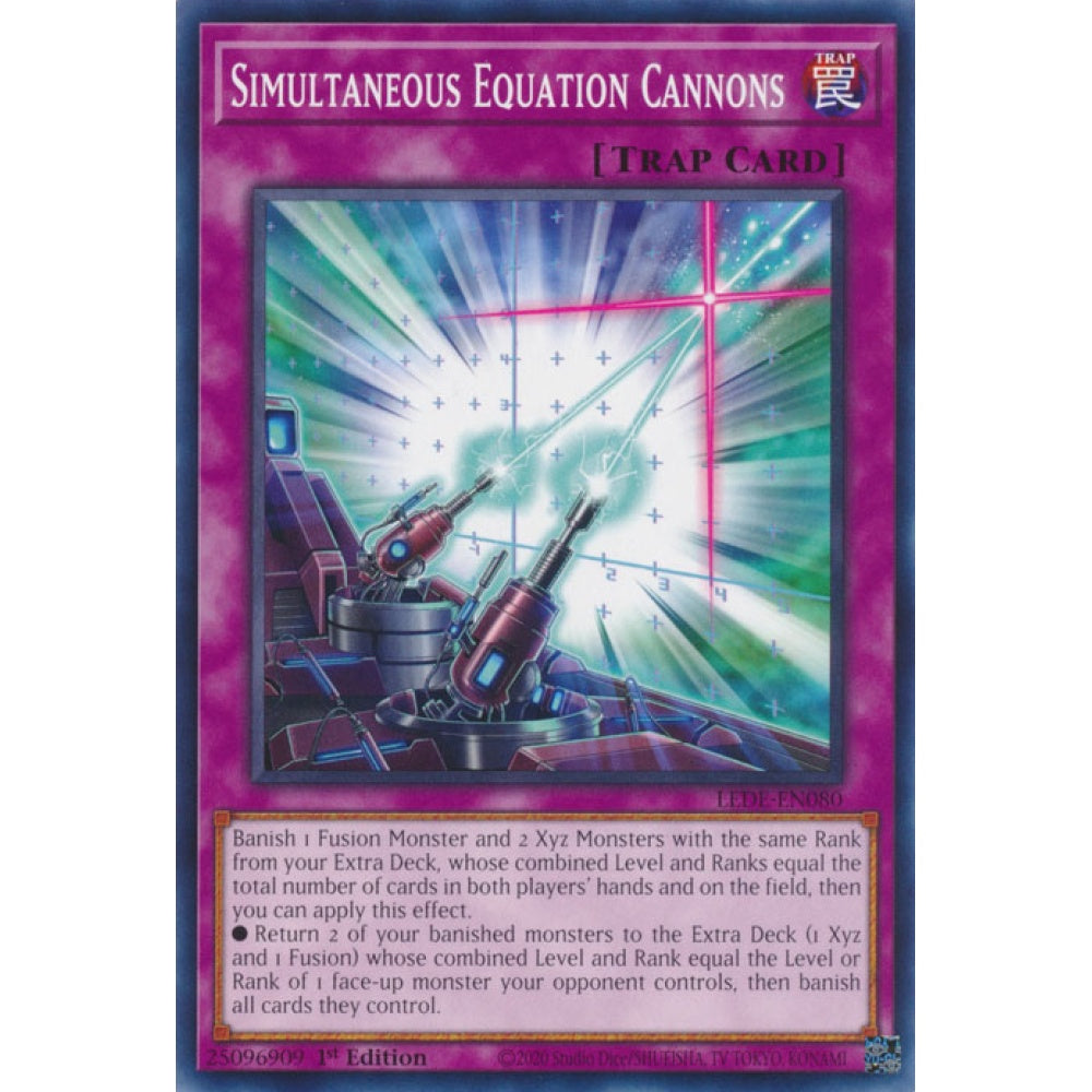 Simultaneous Equation Cannons MP25-EN076 Prismatic Prismatic Secret Rare Yu-Gi-Oh 2025 Mega-Pack Tin in Art