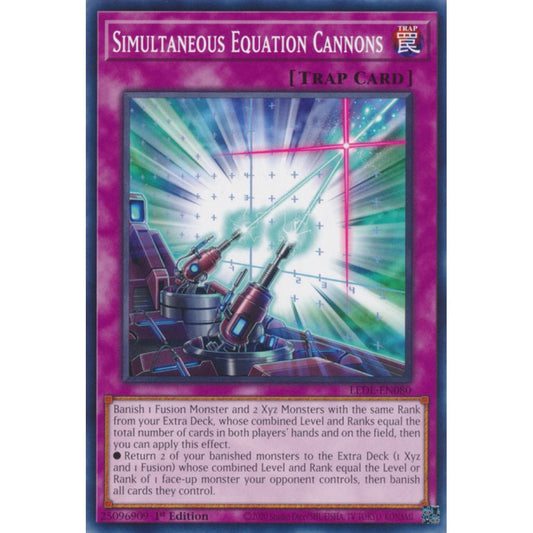 Simultaneous Equation Cannons MP25-EN076 Prismatic Prismatic Secret Rare Yu-Gi-Oh 2025 Mega-Pack Tin in Art