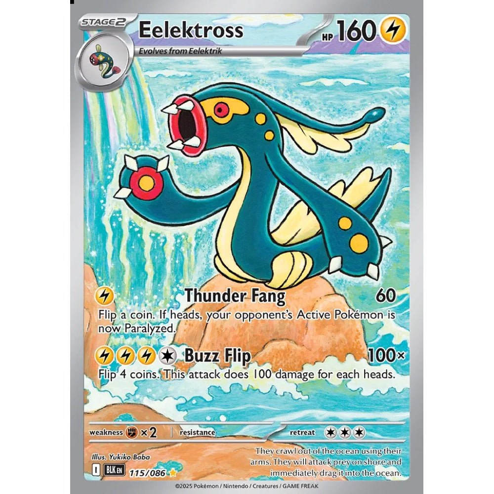 Eelektross Illustration Rare 115/086 Pokemon Card Game Black Bolt