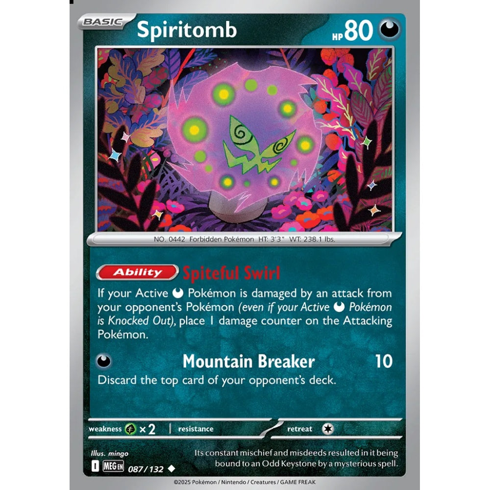 Spiritomb Uncommon 087/132 Pokemon Card Game Mega Evolution