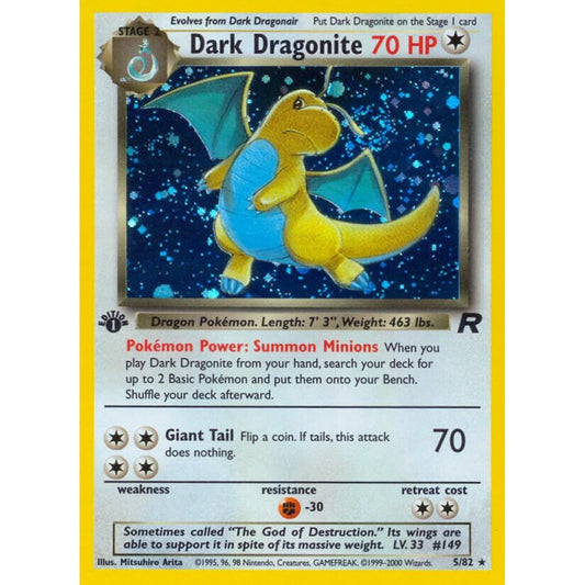 Dark Dragonite Rare Holo 5/82 Pokemon Card Game Team Rocket