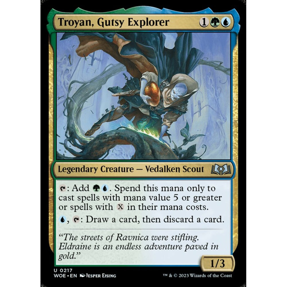 Troyan, Gutsy Explorer, uncommon, 217, Magic the Gathering, Wilds of Eldraine