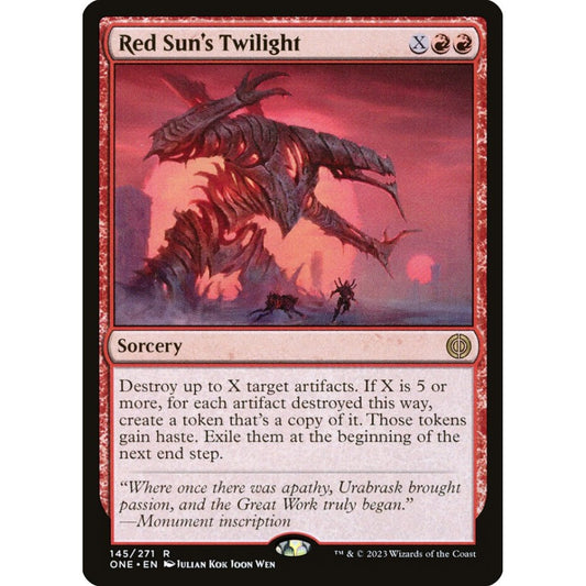 Red Sun's Twilight, rare, 145, Magic the Gathering, Phyrexia: All Will Be One
