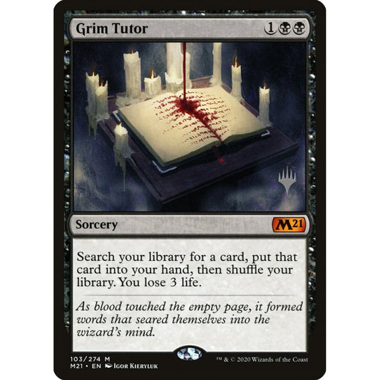 Grim Tutor mythic 103p Magic the Gathering Core Set 2021 Promos