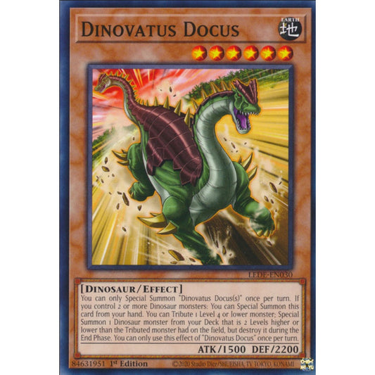 Dinovatus Docus, LEDE-EN030, Common, Yu-Gi-Oh!, Legacy of Destruction