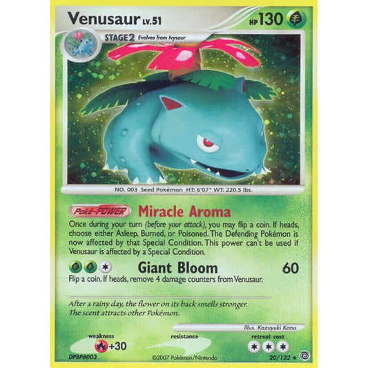 Venusaur Rare Holo 20/132 Pokemon Card Game Secret Wonders