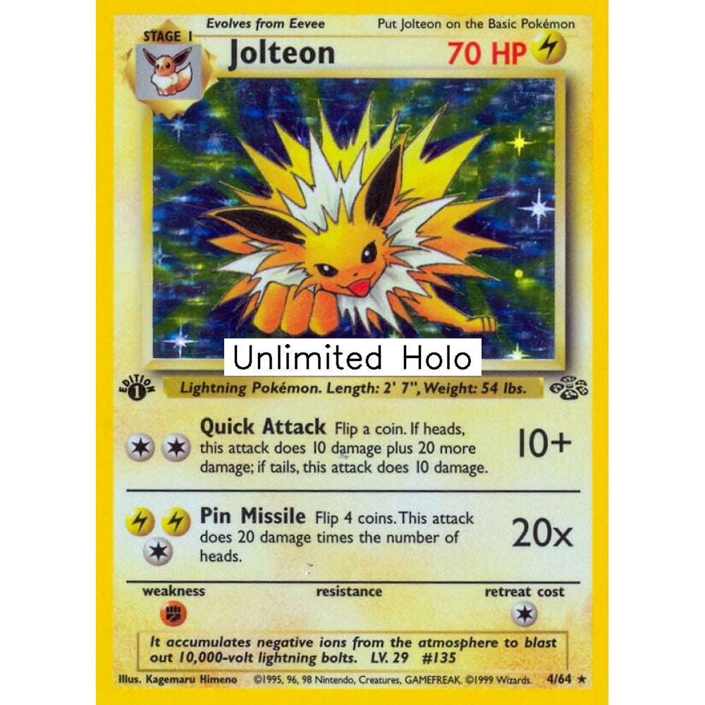 Jolteon Rare Holo 4/64 Pokemon Card Game Jungle
