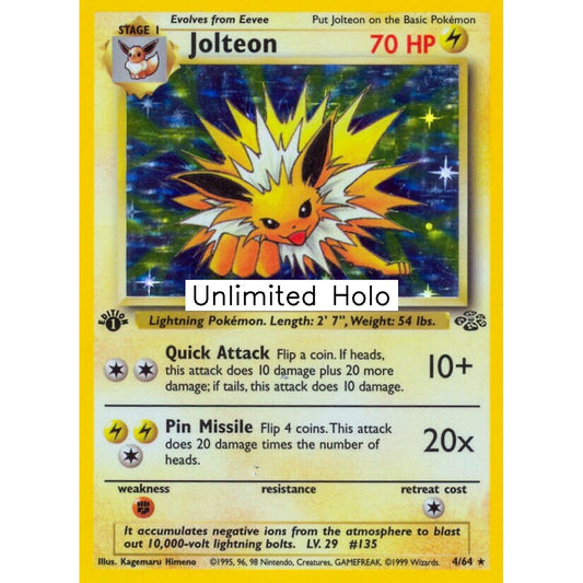 Jolteon Rare Holo 4/64 Pokemon Card Game Jungle