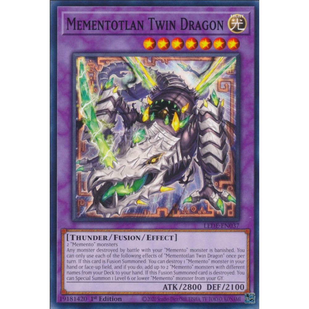 Mementotlan Twin Dragon, LEDE-EN037, Common, Yu-Gi-Oh!, Legacy of Destruction