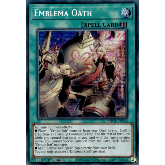 Emblema Oath MP24-EN146 Prismatic Prismatic Secret Rare Yu-Gi-Oh 25th Anniversary Tin: Dueling Mirrors in Art