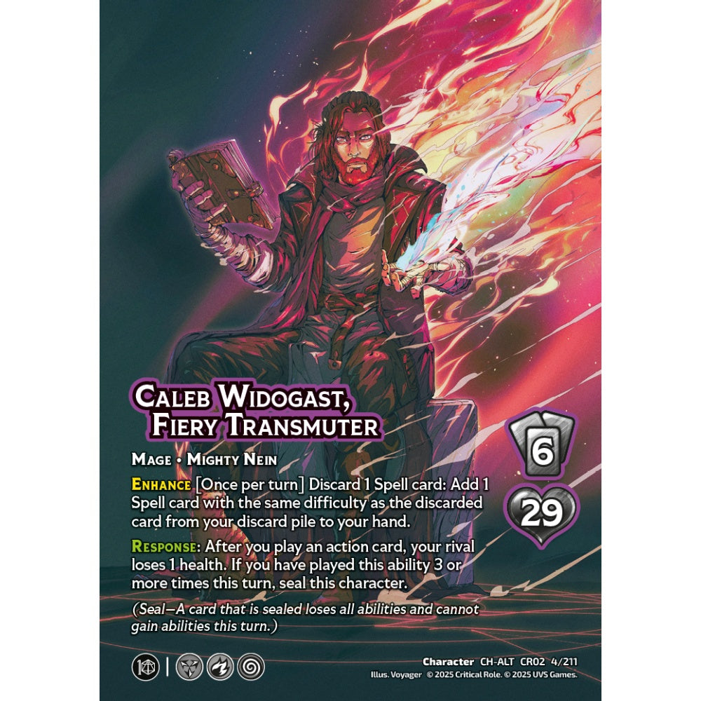 Caleb Widogast, Fiery Transmuter, 4/211, CR02, Universus, Critical Role: Heroes Of Exandria, Character, CH-ALT