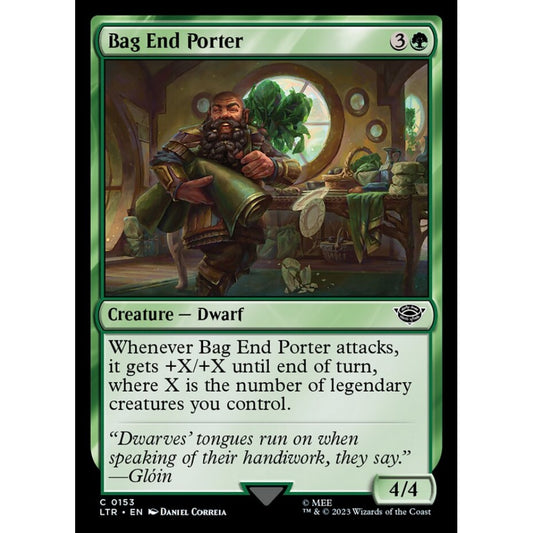 Bag End Porter, common, 153, Magic the Gathering, The Lord of the Rings: Tales of Middle-earth