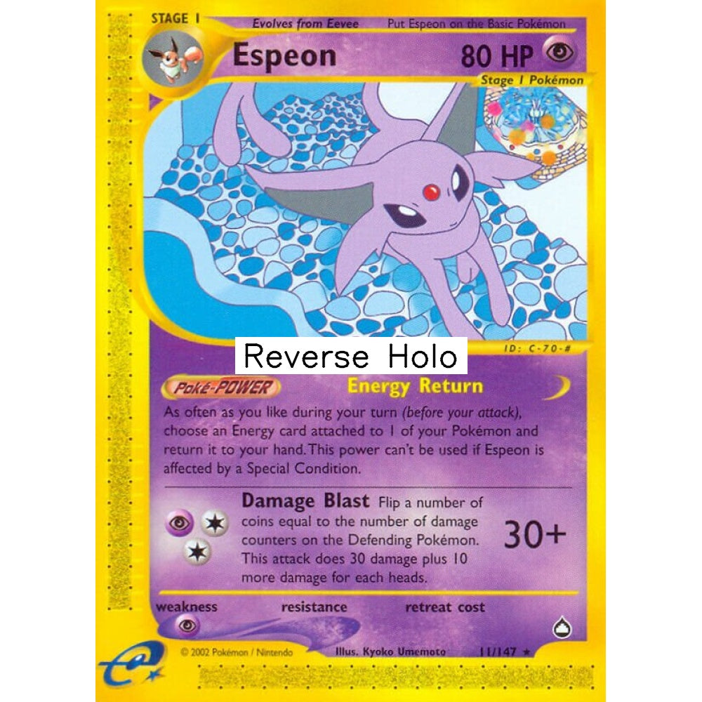 Espeon Rare 11/147 Pokemon Card Game Aquapolis
