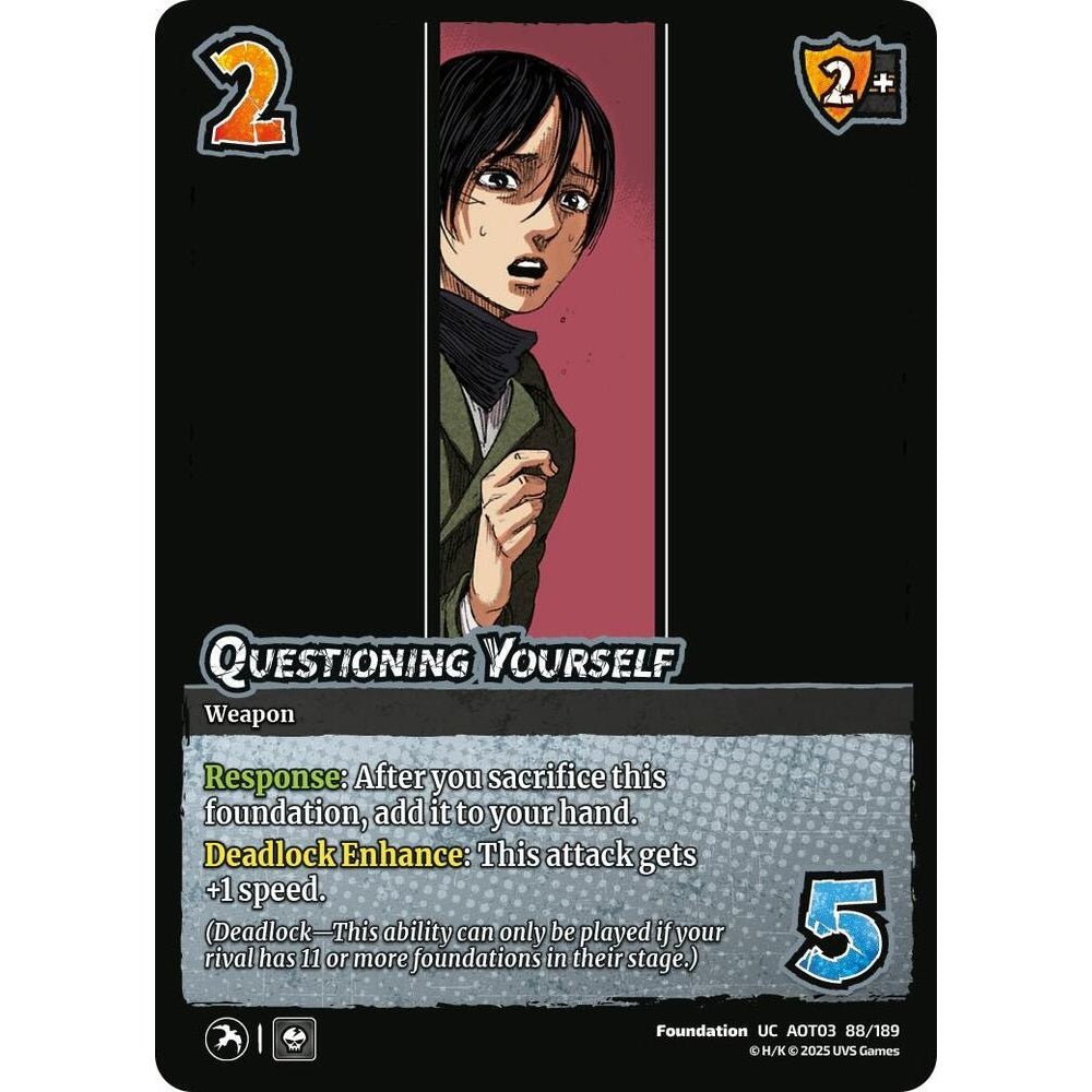 Questioning Yourself 88/189 AOT03 Universus Attack on Titan: Apocalypse Foundation UC
