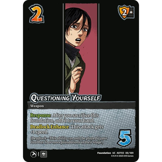 Questioning Yourself 88/189 AOT03 Universus Attack on Titan: Apocalypse Foundation UC