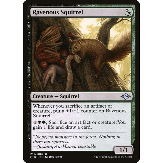 Ravenous Squirrel uncommon 211 Magic the Gathering Modern Horizons 2