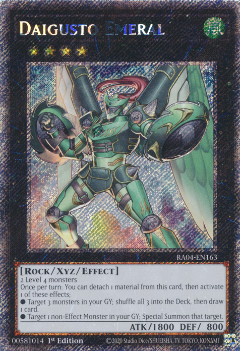 Daigusto Emeral RA04-EN163 QCR Quarter Century Secret Rare Yu-Gi-Oh Quarter Century Stampede in Art