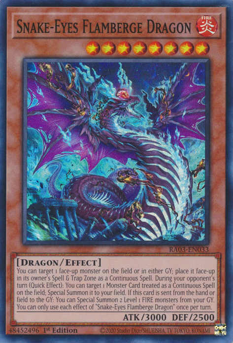Snake-Eyes Flamberge Dragon AGOV-EN010 QCR Quarter Century Secret Rare Yu-Gi-Oh Age of Overlord in Art