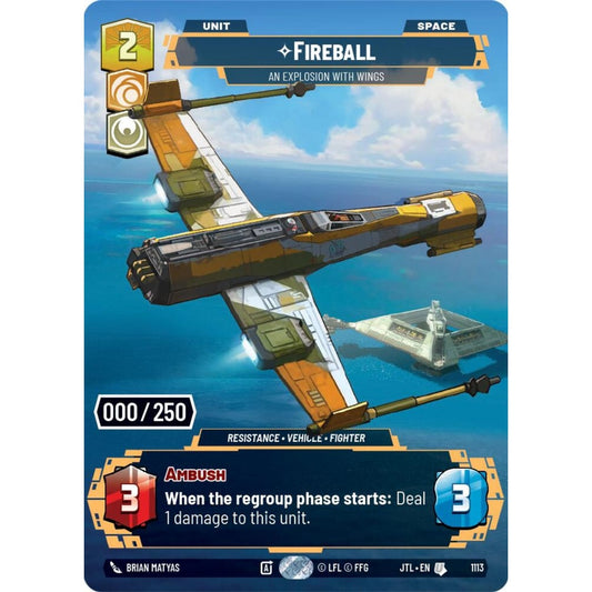 Fireball, U, JTL 1113) Prestige Serialized, Star Wars Unlimited