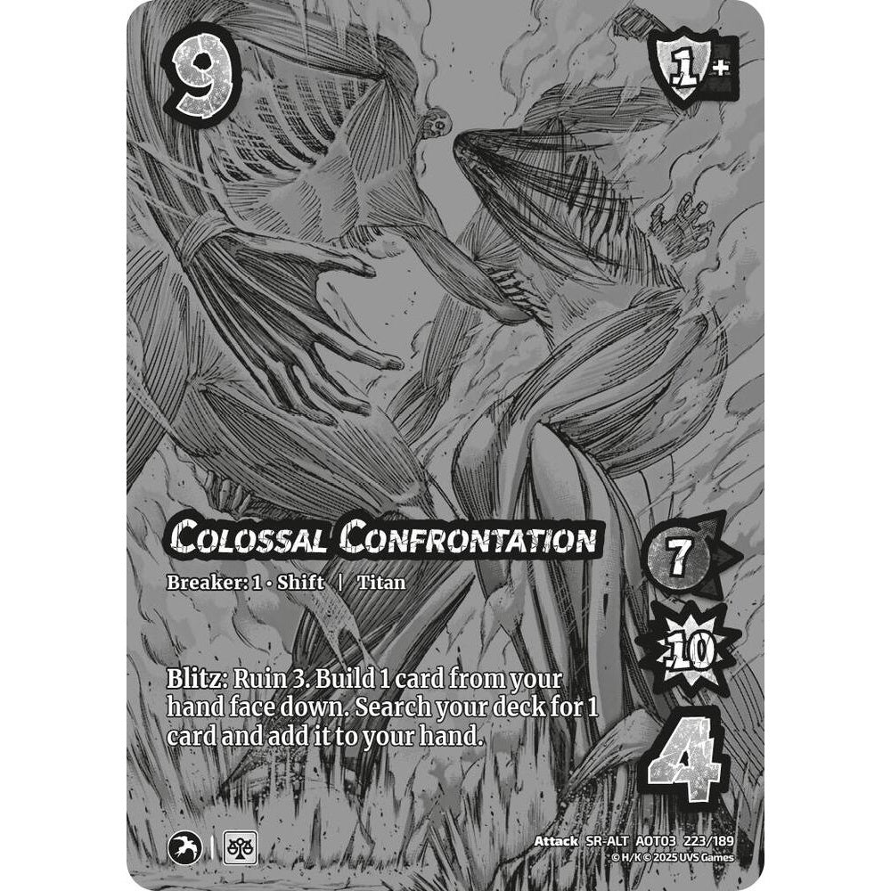 Colossal Confrontation // Seeking Relief 223/189 AOT03 Universus Attack on Titan: Apocalypse Attack SR-ALT