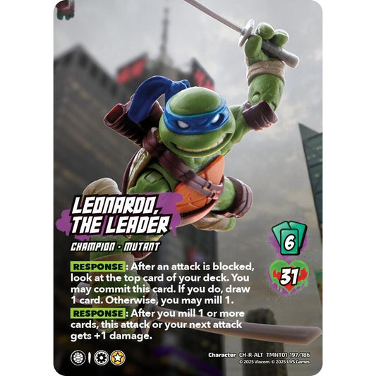 Leonardo, the Leader 197/186 TMNT01 Universus Teenage Mutant Ninja Turtles Character CH-R-ALT