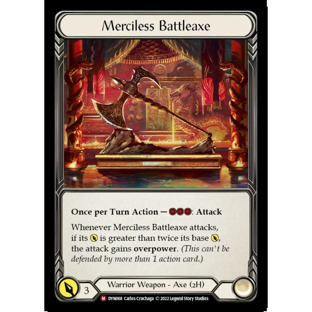 Merciless Battleaxe DYN068 Majestic Flesh & Blood Trading Card Game Dynasty in Regular Art