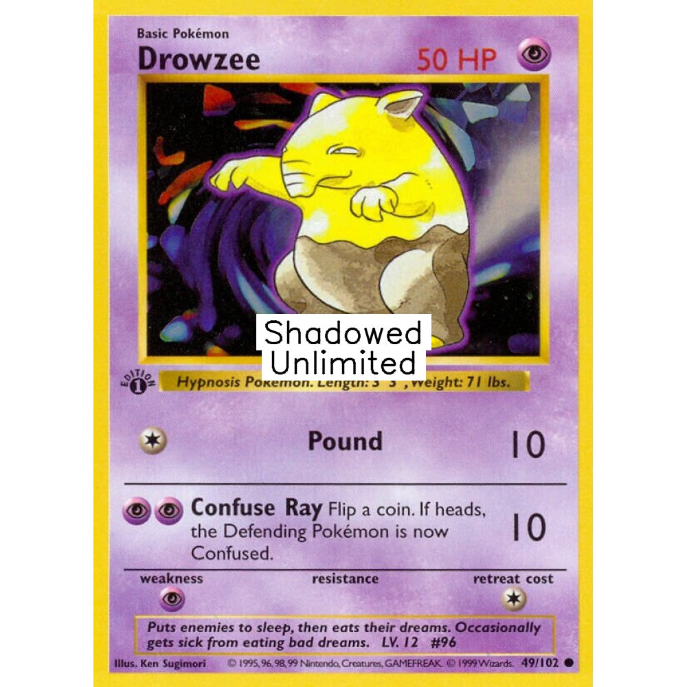 Drowzee Common 49/102 Pokemon Card Game Base Set