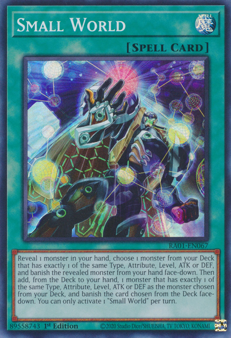 Small World RA01-EN067 Ultra Ultra Rare Yu-Gi-Oh 25th Anniversary Rarity Collection in Art