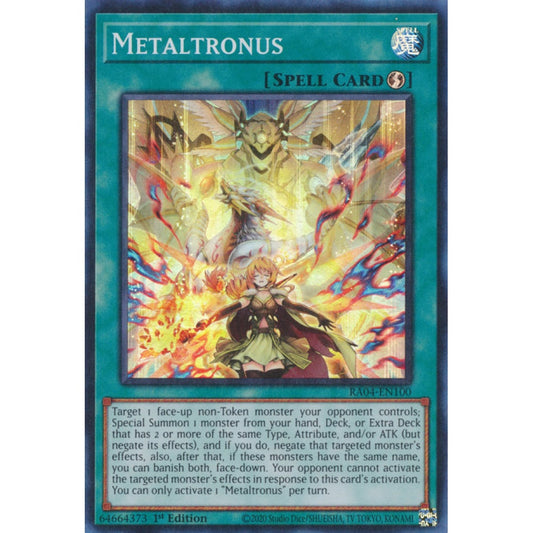 Metaltronus RA04-EN100 Secret Secret Rare Yu-Gi-Oh Quarter Century Stampede in Art