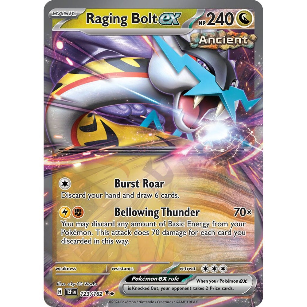 Raging Bolt ex Double Rare 123/162 Pokemon Card Game Temporal Forces