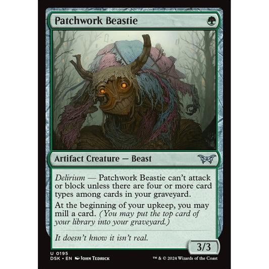 Patchwork Beastie, 195, uncommon, Magic: The Gathering, Duskmourn: House of Horror
