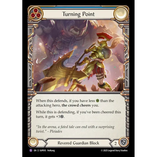Turning Point SUP015-RF Super-Rare Flesh & Blood Trading Card Game Super Slam in Rainbow Foil Art