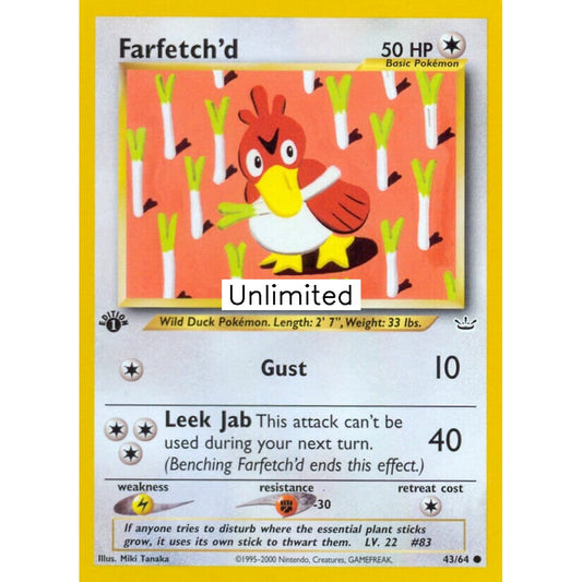 Farfetch'd Common 43/64 Pokemon Card Game Neo Revelation