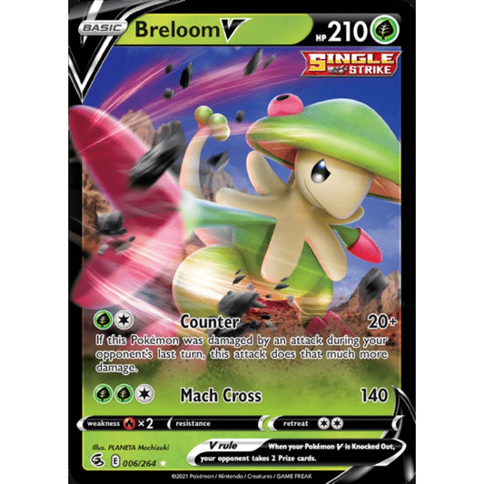 Breloom V Double Rare 006/264 Pokemon Card Game Fusion Strike