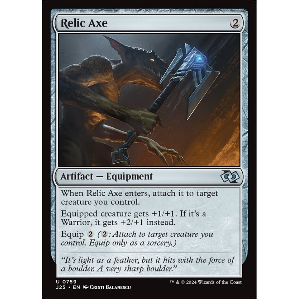 Relic Axe, 759, uncommon, Magic: The Gathering, Foundations Jumpstart