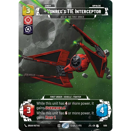 Vonreg's TIE Interceptor, U, JTL 1066) Prestige Foil, Star Wars Unlimited