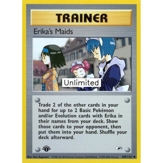 Erika's Maids Uncommon 109/132 Pokemon Card Game Gym Heroes