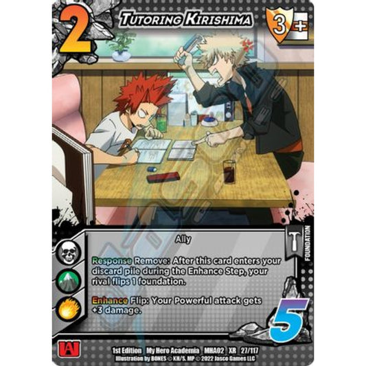 Tutoring Kirishima, 27/117, XR, UniVersus, MHA02 Crimson Rampage