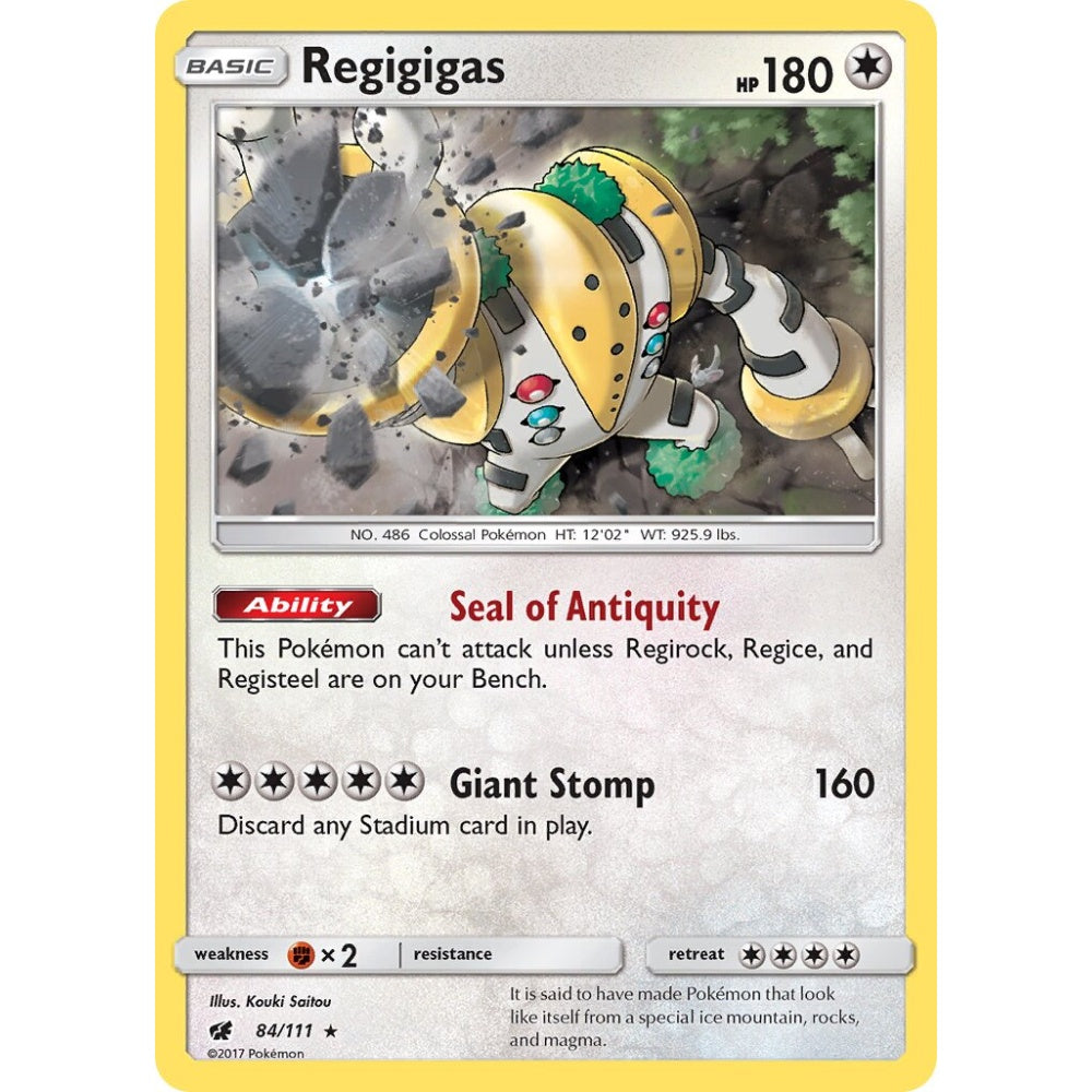 Regigigas Rare Holo 84/111 Pokemon Card Game Crimson Invasion