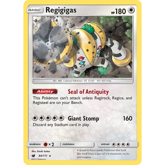 Regigigas Rare Holo 84/111 Pokemon Card Game Crimson Invasion