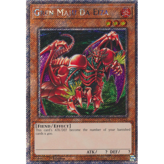 Gren Maju Da Eiza RA04-EN124 QCR Quarter Century Secret Rare Yu-Gi-Oh Quarter Century Stampede in Art